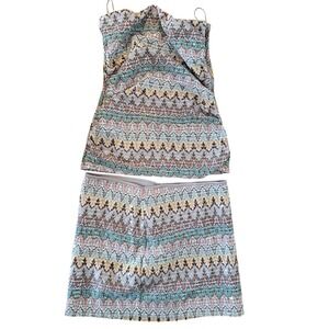 Women’s Patterned Two-Piece Skirt Set in Multicolor